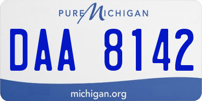 MI license plate DAA8142