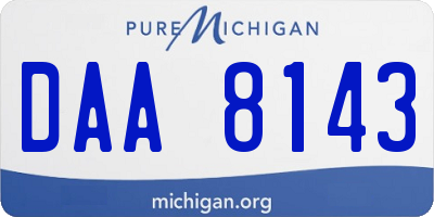 MI license plate DAA8143