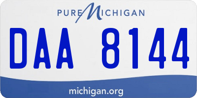 MI license plate DAA8144