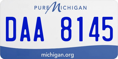 MI license plate DAA8145