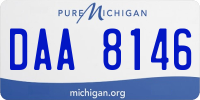 MI license plate DAA8146