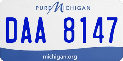 MI license plate DAA8147