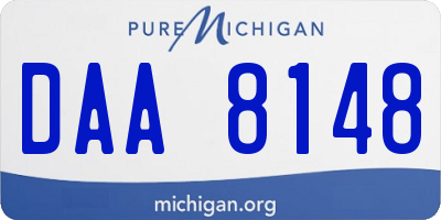 MI license plate DAA8148