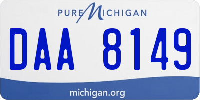 MI license plate DAA8149