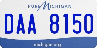 MI license plate DAA8150