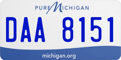 MI license plate DAA8151