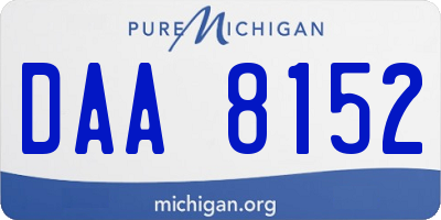 MI license plate DAA8152