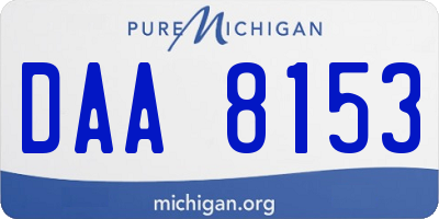 MI license plate DAA8153