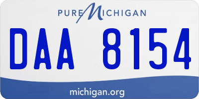 MI license plate DAA8154