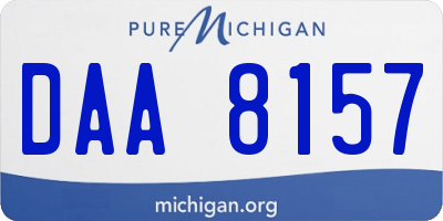 MI license plate DAA8157