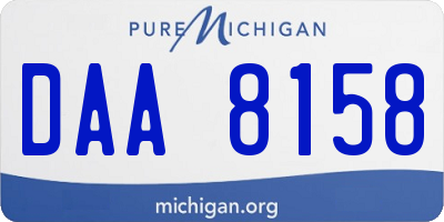 MI license plate DAA8158