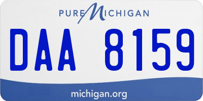 MI license plate DAA8159