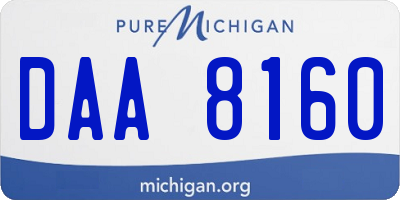 MI license plate DAA8160