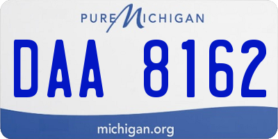 MI license plate DAA8162