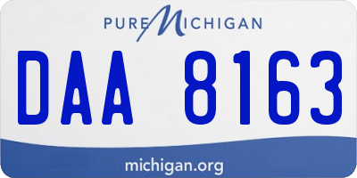 MI license plate DAA8163