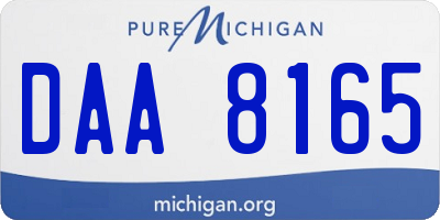 MI license plate DAA8165