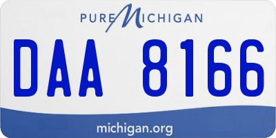 MI license plate DAA8166