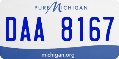 MI license plate DAA8167