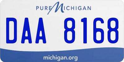 MI license plate DAA8168