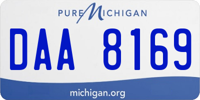 MI license plate DAA8169