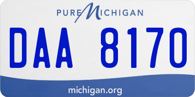 MI license plate DAA8170