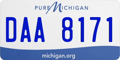 MI license plate DAA8171