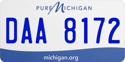 MI license plate DAA8172