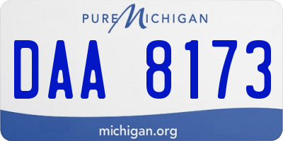 MI license plate DAA8173