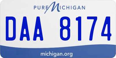 MI license plate DAA8174