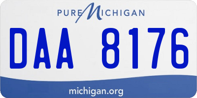 MI license plate DAA8176