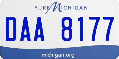 MI license plate DAA8177