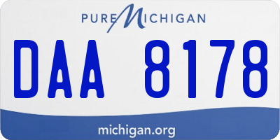 MI license plate DAA8178