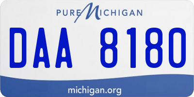 MI license plate DAA8180