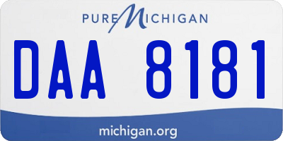 MI license plate DAA8181