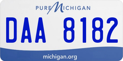 MI license plate DAA8182