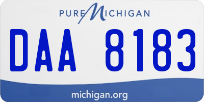 MI license plate DAA8183