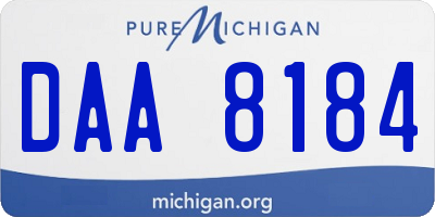 MI license plate DAA8184