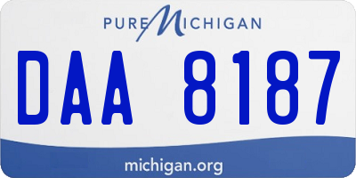 MI license plate DAA8187