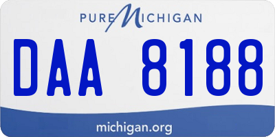 MI license plate DAA8188