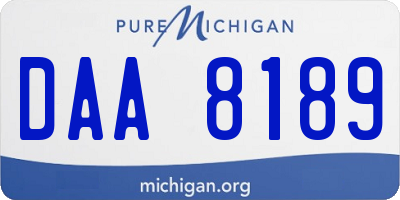 MI license plate DAA8189