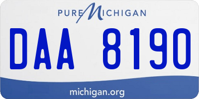 MI license plate DAA8190