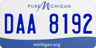 MI license plate DAA8192