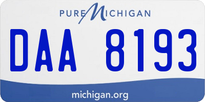 MI license plate DAA8193