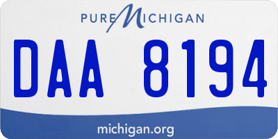 MI license plate DAA8194