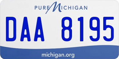 MI license plate DAA8195