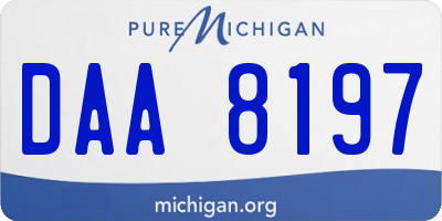 MI license plate DAA8197