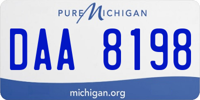 MI license plate DAA8198