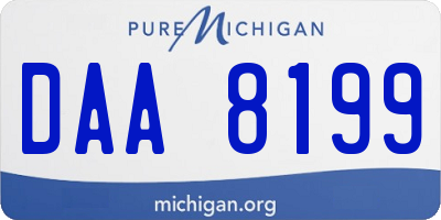 MI license plate DAA8199