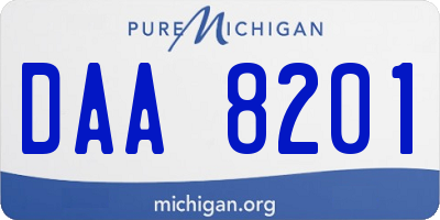 MI license plate DAA8201