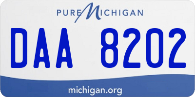 MI license plate DAA8202